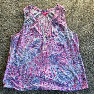 Lilly Pulitzer sleeveless 5 button top lightweight